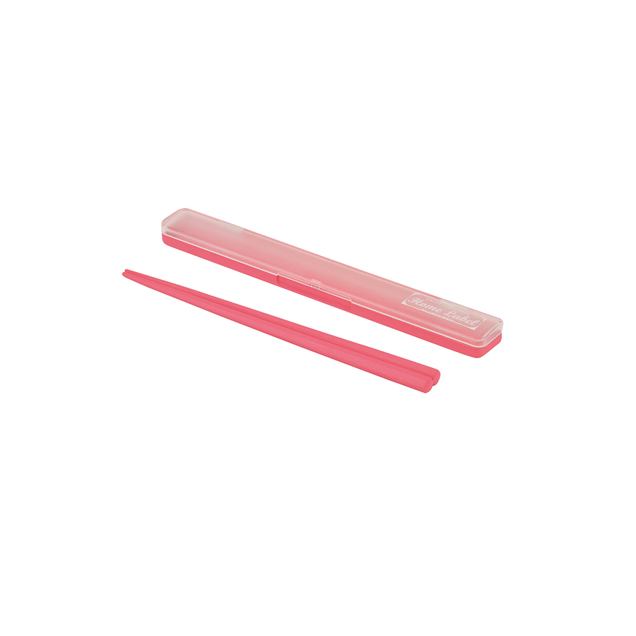 ホームレーベル 箸(ケース付) ピンク